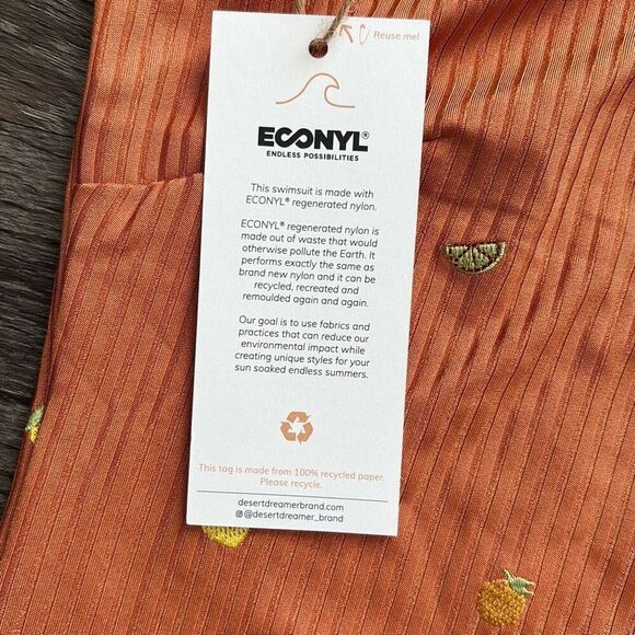 NWT Urban Outfitters Desert Dreamer Ribbed Orange Lemon Lime One Piece Medium - Picture 3 of 6